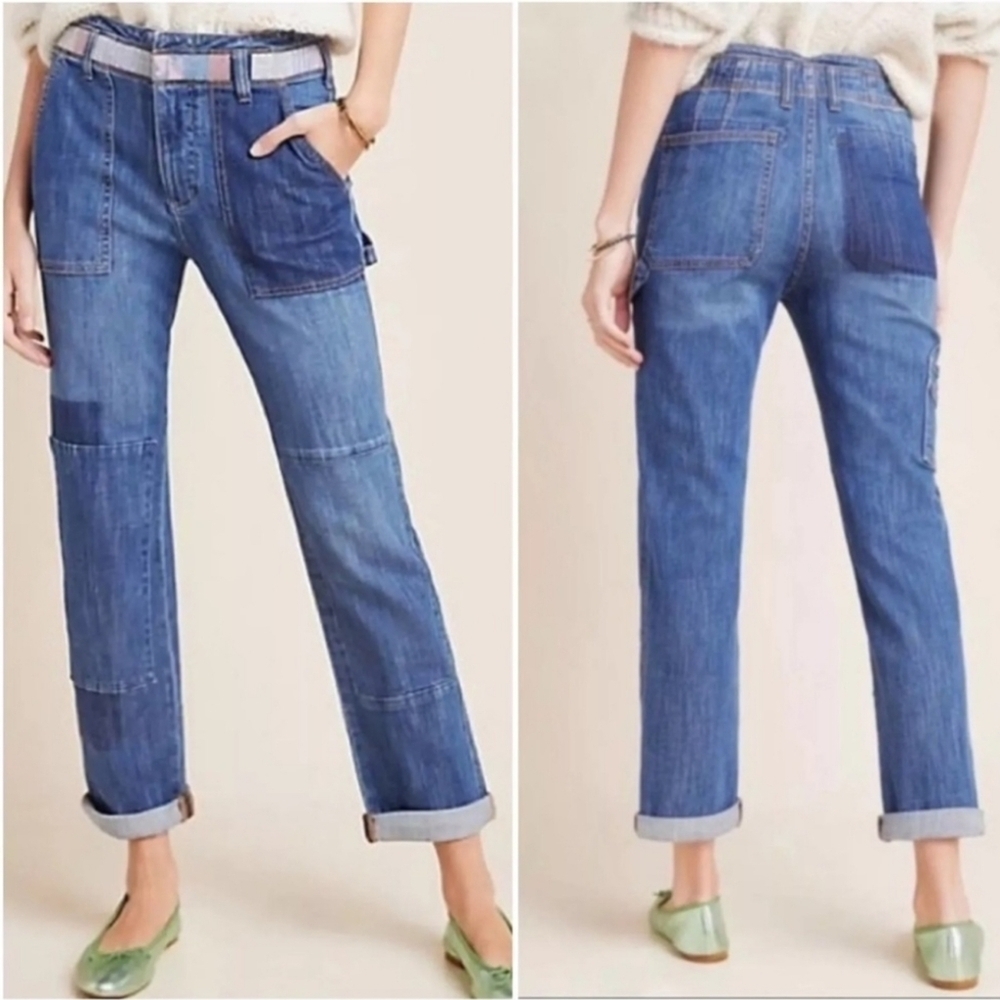 Pilcro and the Letterpress Patchwork Carpenter Jeans 30